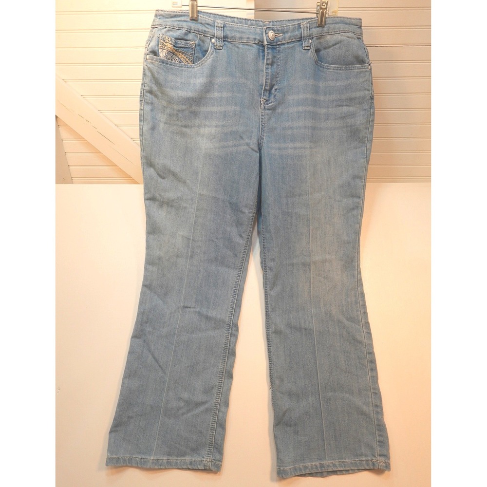 Retro Christopher & Banks Jeans Women's 16P Stretch Denim Embroidered Pockets